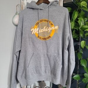 University Of Michigan Wolverines Grey  Hoodie Sweater XL